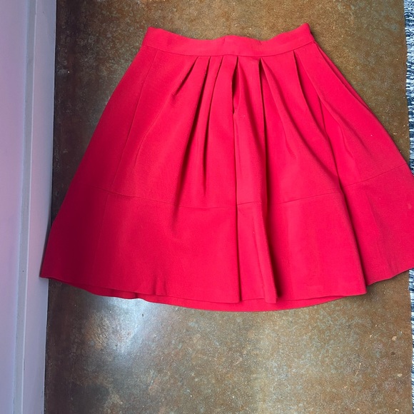 Banana Republic Red Pleated Full Skirt Size 6 - Picture 2 of 11